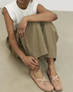 Pink Square Toe Flat Ballet Pumps