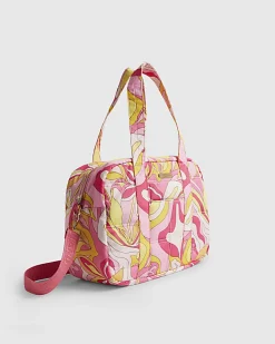Pink Swirl Quilted Holdall Bag