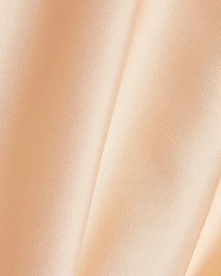 Pink Tuck Hem Satin T-Shirt