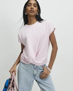 Pink Twist Front T-Shirt