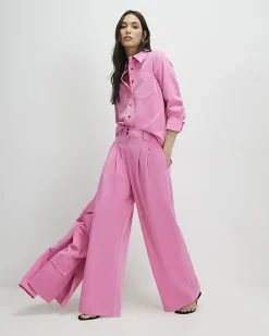 Pink Wide Leg Trousers
