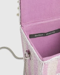 Purple Beaded Popcorn Cross body Bag
