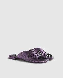 Purple Butterfly Flat Sandals