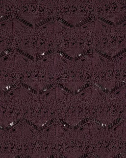 Purple Crochet Knit Boat Neck Jumper