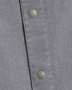 Purple Denim Long Sleeve Overshirt