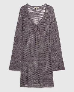 Purple Metallic Knit Tunic