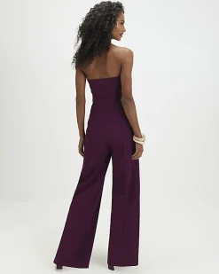 Purple Sleeveless Bandeau Jumpsuit