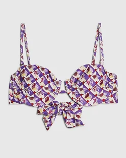 Purple Structured Pineapple Bikini Top