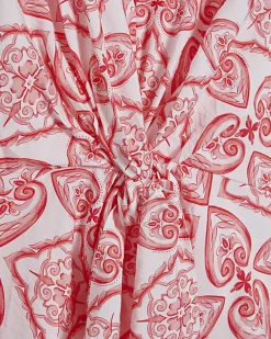 Red Knot Front Print Top