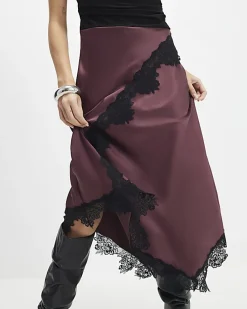 Red Lace Hybrid Drape Maxi Dress