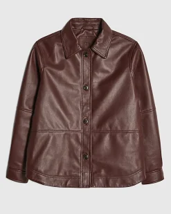 Red Leather Overshirt