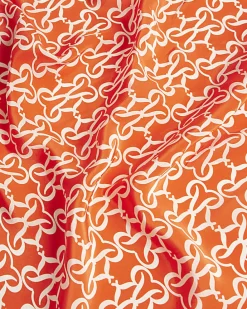 Red Monogram Print Scarf
