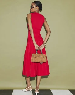 Red Pointelle Maxi Dress