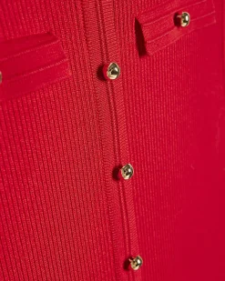 Red Pointelle Maxi Dress