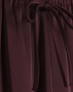 Red Satin Wide Leg Trousers