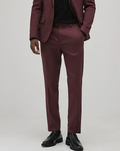 Red Skinny Fit Stretch Textured Suit Trousers