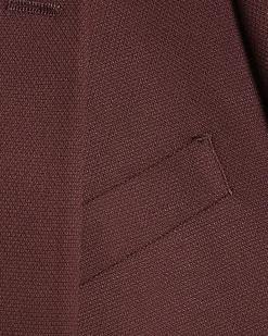 Red Skinny Fit Stretch Textured Suit Jacket
