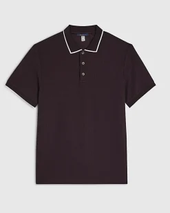 Red Slim Fit Textured Tipped Polo Shirt