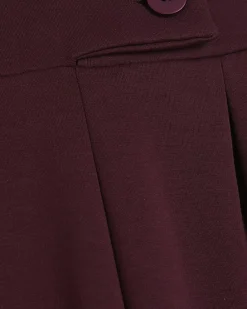 Red Tailored Interlock Wide Leg Trousers