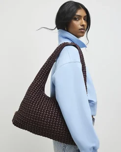 Red Textured Shoulder Bag