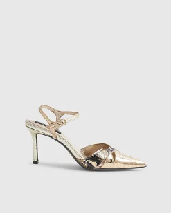 Rose Gold Cut Out Detail Court Heels