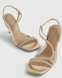 Rose Gold Perspex Diamante Sandals