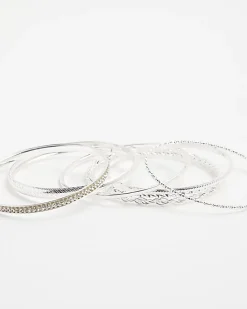 Silver Bangle Stack