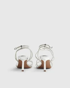 Silver Diamante Heeled Sandals