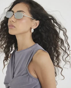 Silver Domed Hoop Earrings