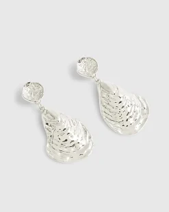 Silver Mussel Shell Earrings