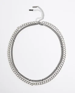 Silver Rhinestone Chunky Necklace