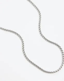 Silver stainless steel cable chain necklace