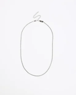 Silver stainless steel cable chain necklace