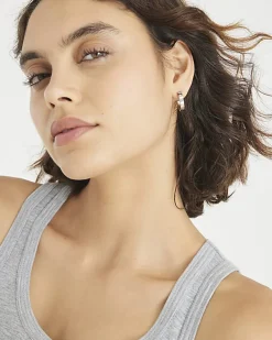 Silver Stainless Steel Hoop Earrings