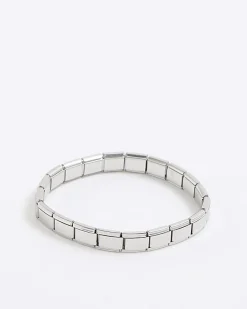 Silver Stainless Steel Stretch Bracelet
