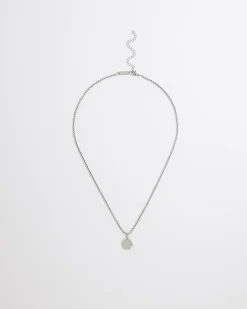 Silver Steel Hexagon Chain Necklace