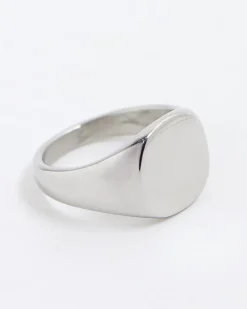 Silver Steel Signet Ring