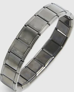 Silver Steel Stretch Square Bracelet