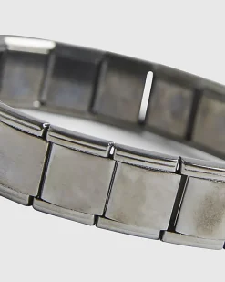 Silver Steel Stretch Square Bracelet