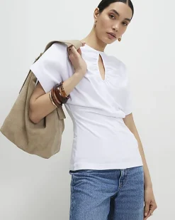 White Angel Sleeve Cut Out T-Shirt