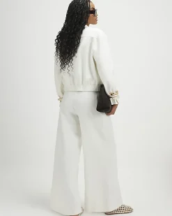 White Belted Wide Leg Trousers