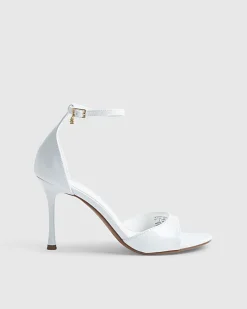 White Closed Back Heeled Sandals