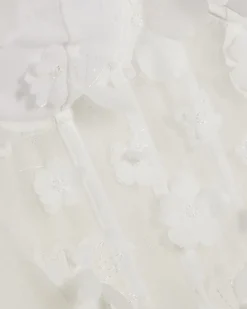 White 3D Floral Corset Top