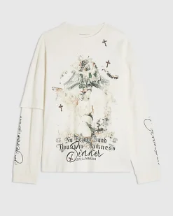 White Double Layered Renaissance T-Shirt