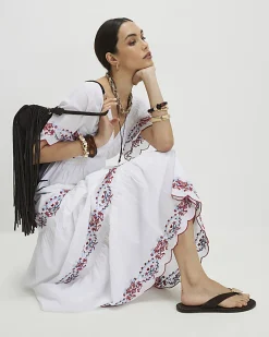 White Embroidered Maxi Dress