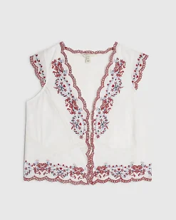 White Embroidered Waistcoat