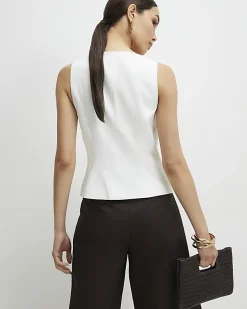 White Fitted Waistcoat