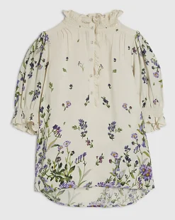 White Floral Blouse