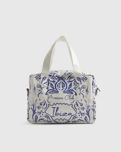 White Ibiza Print Holdall Bag