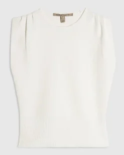 White Knitted Sleeveless Top